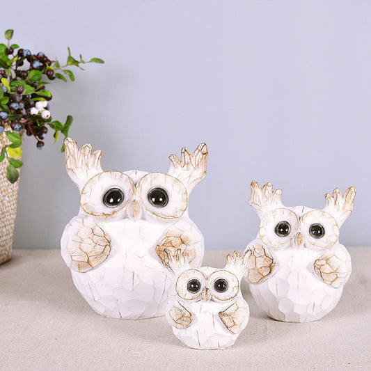 Auspicious Owl Resin Home Decor