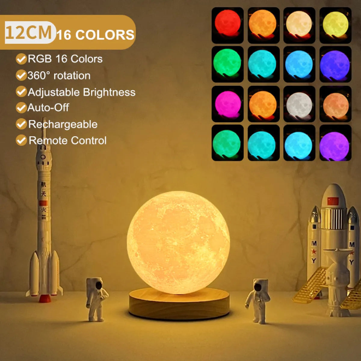 3D Magnetic Levitating Moon Lamp