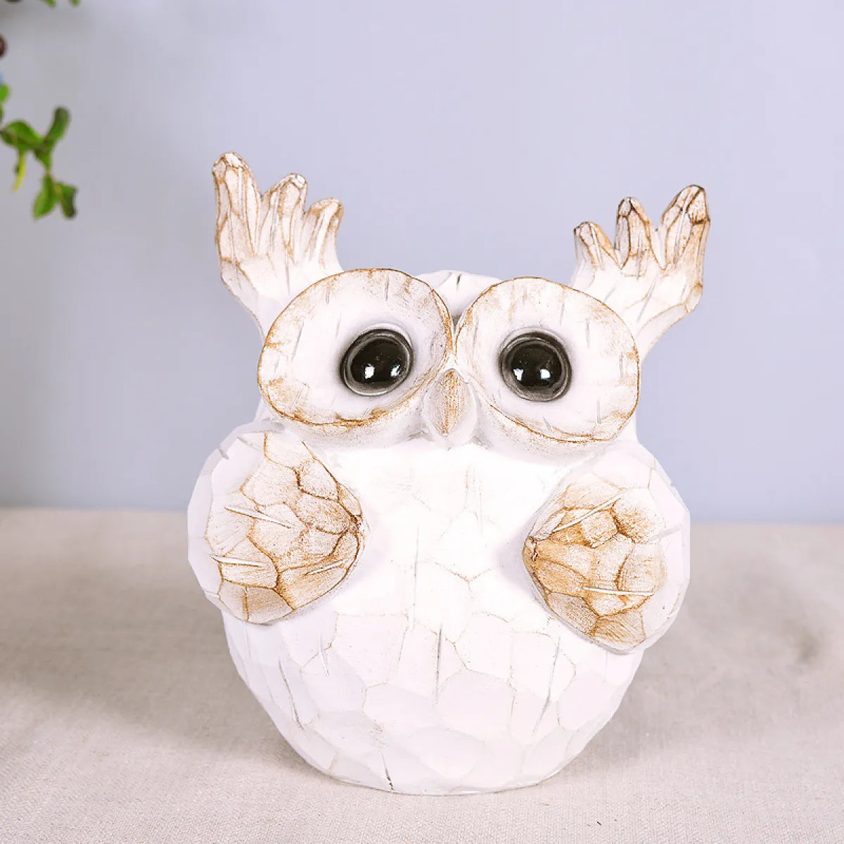 Auspicious Owl Resin Home Decor