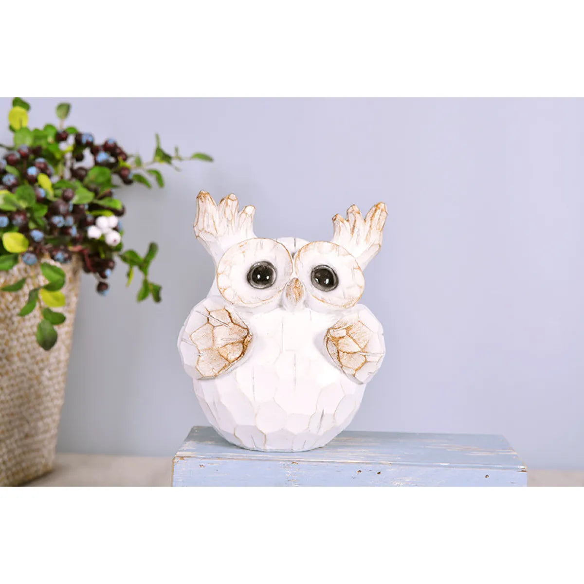 Auspicious Owl Resin Home Decor
